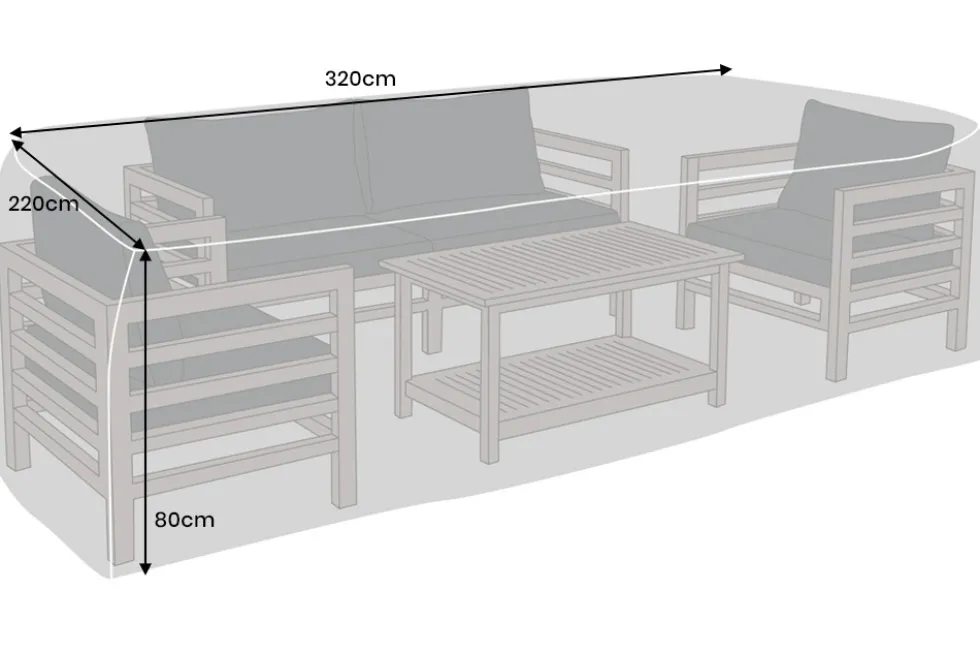 Rechteckige Schutzhaube PRESTIGE PROTECT 320cm anthrazit Abdeckung wetterfest