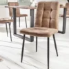 Retro Design Stuhl MODENA antik taupe Microfaser mit Ziersteppung