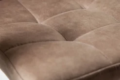 Retro Design Stuhl MODENA antik taupe Microfaser mit Ziersteppung