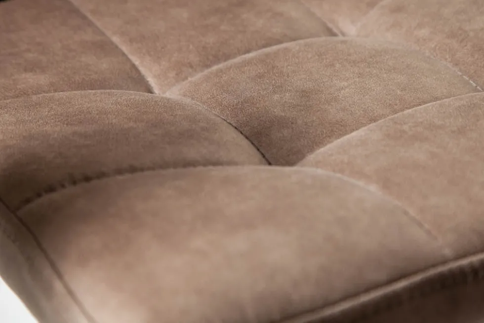 Retro Design Stuhl MODENA antik taupe Microfaser mit Ziersteppung