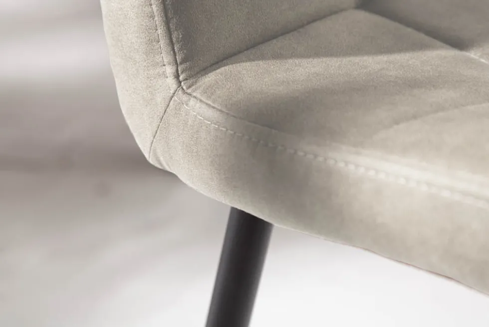 Retro Design Stuhl MODENA stone grau mit Ziersteppung