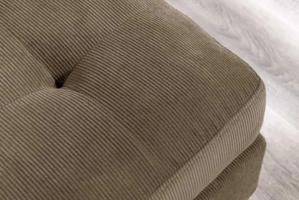 Retro Ecksofa STOCKHOLM 220cm taupe Cord Federkern 3-Sitzer