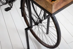 Retro Konsolentisch BICYCLE 195cm Mangoholz Fahrrad Bartisch Upcycling