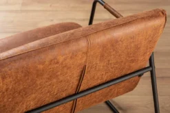 Retro Lounge Sessel MUSTANG LOUNGER antik hellbraun mit Ziersteppung