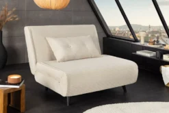 Retro Schlafsessel SMART MULTIFUNCTION 100cm beige Cord Bettfunktion inkl. Kissen