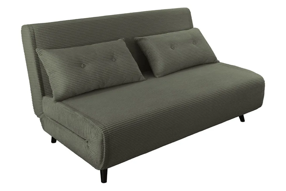 Retro Schlafsessel SMART MULTIFUNCTION 140cm grün Cord Bettfunktion inkl. Kissen