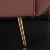 Retro Schlafsofa DIVANI 220cm altrosa Samt goldene Metallfüße 3-Sitzer mit Bettfunktion