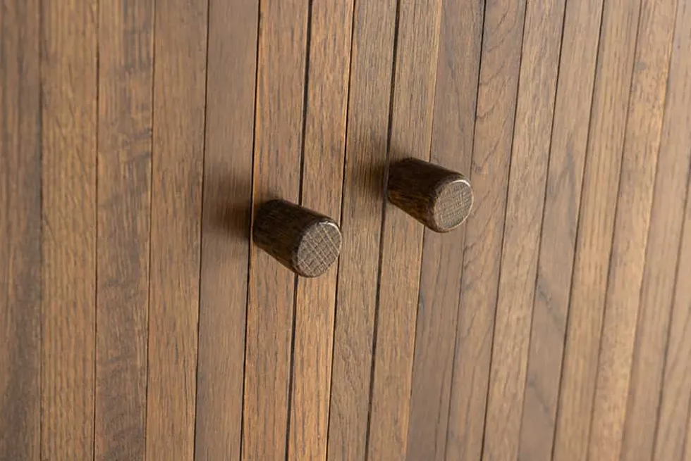 Retro Sideboard VALHALLA WOOD 160cm smoked Eichenholz Schiebetüren