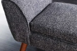 Retro Sitzbank SCARLETT 90cm anthrazit Bouclé mit Armlehnen