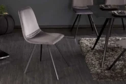 Retro Stuhl AMSTERDAM CHAIR dunkelgrau Samt Designklassiker