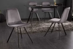 Retro Stuhl AMSTERDAM CHAIR dunkelgrau Samt Designklassiker