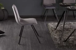 Retro Stuhl AMSTERDAM CHAIR dunkelgrau Samt Designklassiker