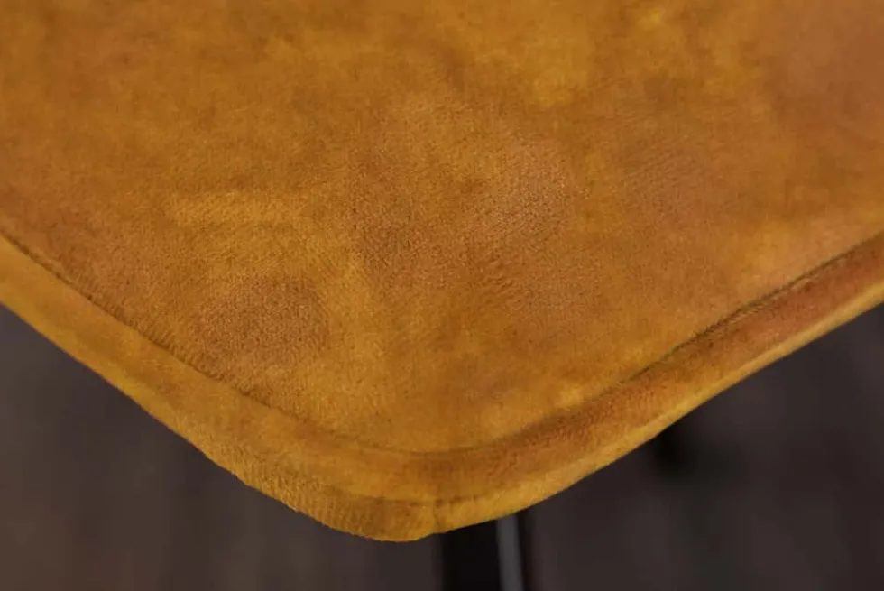 Retro Stuhl AMSTERDAM CHAIR senfgelb Samt Designklassiker