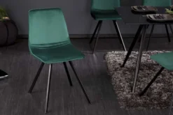 Retro Stuhl AMSTERDAM CHAIR smaragdgrün Samt Designklassiker