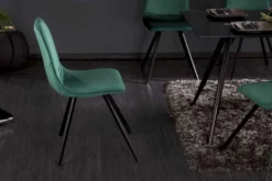Retro Stuhl AMSTERDAM CHAIR smaragdgrün Samt Designklassiker