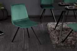Retro Stuhl AMSTERDAM CHAIR smaragdgrün Samt Designklassiker