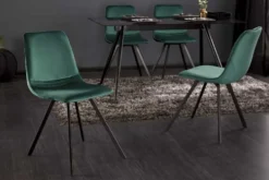 Retro Stuhl AMSTERDAM CHAIR smaragdgrün Samt Designklassiker