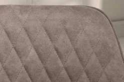 Retro Stuhl PALERMO taupe mit Armlehne und Ziersteppung