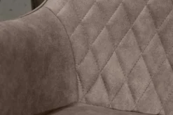 Retro Stuhl PALERMO taupe mit Armlehne und Ziersteppung