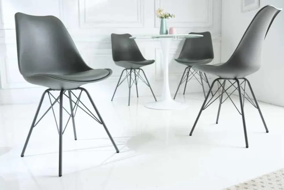 Retro Stuhl SCANDINAVIA MEISTERSTÜCK grau
