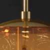 Runde Hängelampe LIQUID DIAMOND 20cm gold Glas Stahl Kugelleuchte