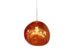 Runde Hängelampe LIQUID DIAMOND 20cm kupfer Glas Stahl Kugelleuchte