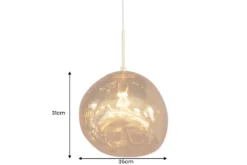Runde Hängelampe LIQUID DIAMOND 35cm gold Glas Stahl Kugelleuchte