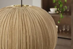 Runde Hängelampe ORGANIC 45cm natur Stoffschirm Boho