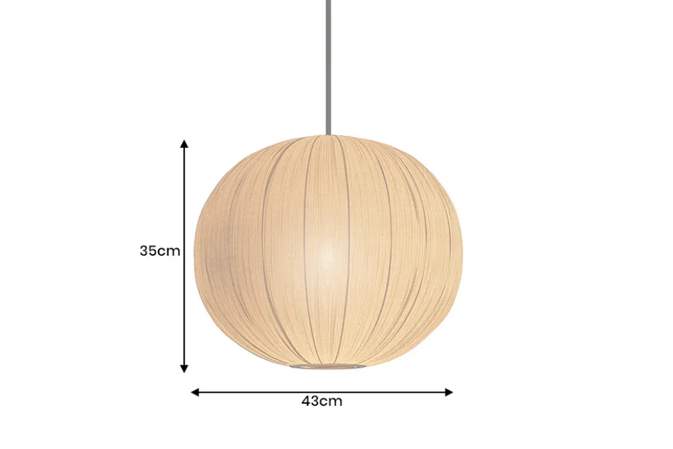 Runde Hängelampe ORGANIC 45cm natur Stoffschirm Boho