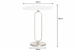 Runder Beistelltisch ELEGANCE 60cm weiß gold antik Marmor Metall Aluminium handmade