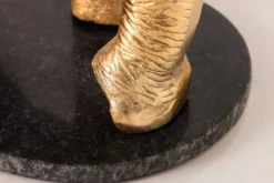Runder Beistelltisch ELEPHANT 80cm gold Metall Glas Marmor Skulptur handmade