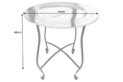 Runder Beistelltisch MARRAKESCH 50cm silber Teetisch abnehmbares Tablett klappbar