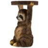 Runder Beistelltisch SLOTH 50cm grau braun Faultier-Skulptur handmade