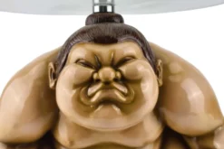 Runder Beistelltisch SUMO 30cm natur beige Skulptur handmade