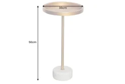 Runder Beistelltisch TRAYFUL 60cm gold Eisen weiß Marmorfuß handmade