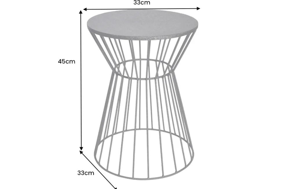 Runder Beistelltisch VARIATION 45cm schwarz Metallgestell Eisen handmade