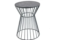 Runder Beistelltisch VARIATION 45cm schwarz Metallgestell Eisen handmade