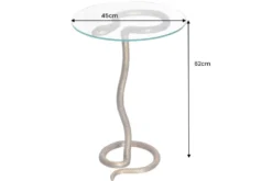 Runder Beistelltisch WILDLIFE SNAKE 65cm kupfer antik Metall Glas handmade
