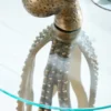 Runder Beistelltisch WILDLIFE OCTOPUS 70cm messing gold Metall Glas Skulptur handmade