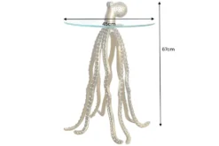 Runder Beistelltisch WILDLIFE OCTOPUS 70cm messing gold Metall Glas Skulptur handmade