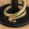 Runder Beistelltisch WILDLIFE SNAKE 55cm weiß Marmor gold schwarz Schlange Skulptur