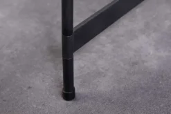 Runder Couchtisch FUSION 70cm Baumscheibe Eiche schwarz Metall Beistelltisch