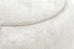 Runder Couchtisch ORBIT 50cm beige Bouclé Hocker mit Tablett und Stauraum