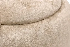 Runder Couchtisch ORBIT 50cm champagner-greige Bouclé Hocker mit Tablett und Stauraum
