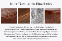 Runder Couchtisch ORIENT 80cm kupfer Metall Aluminium Hammerschlag Design handmade