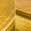 Runder Couchtisch ORIENT STORAGE 70cm gold Metall mit Stauraum Hammerschlag Design handmade
