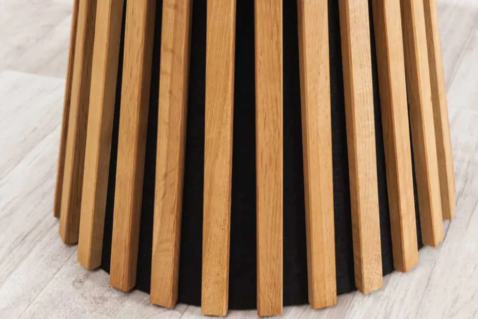 Runder Couchtisch VALHALLA WOOD 50cm natur Eichenholz Säulenfuß