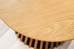 Runder Couchtisch VALHALLA WOOD 50cm natur Eichenholz Säulenfuß