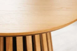 Runder Couchtisch VALHALLA WOOD 50cm natur Eichenholz Säulenfuß