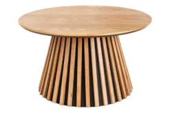 Runder Couchtisch VALHALLA WOOD 70cm natur Eichenholz Säulenfuß